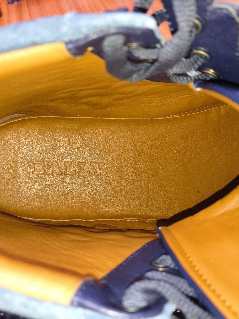 Bally Men's High Tops - Blue With Croc And Suede - Picture 4 of 6